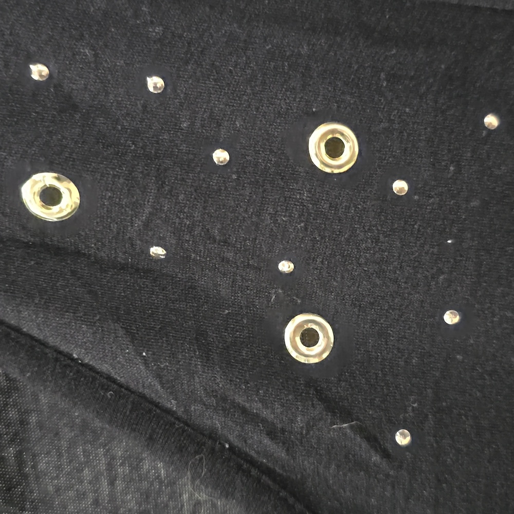 EUC Black Tunic Top With Gold Detail - Picture 4 of 6